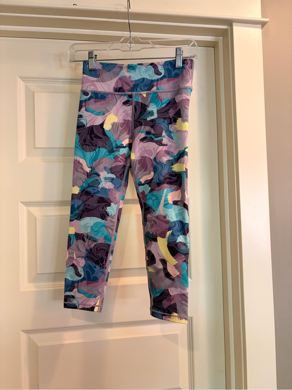 Athleta Kids Purple Teal Blue Swirl Leggings